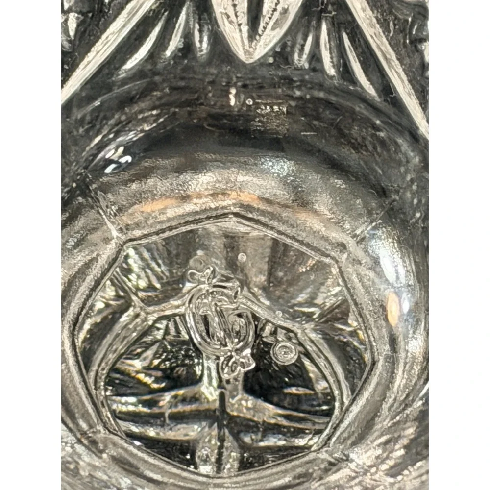 VTG Imperial Glass Clear Pressed Pattern Fan‎ / Star Compote Sawtooth (2609)
